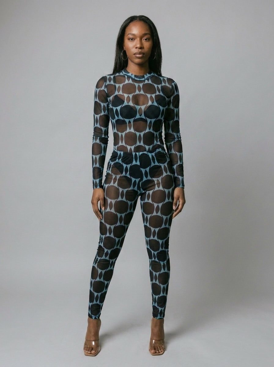 Alexis Mesh Bodysuit & Leggings Set