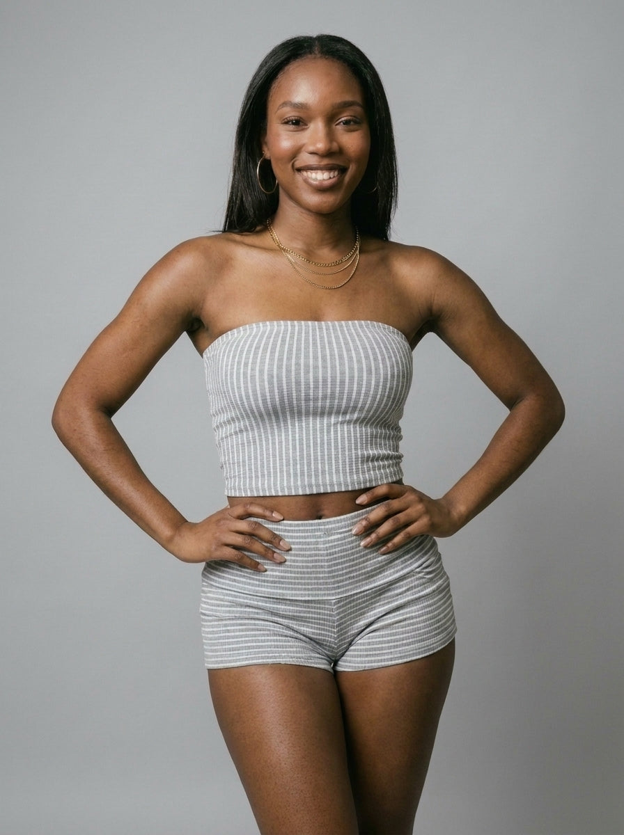 Layla Ribbed Tube Top & Shorts Set