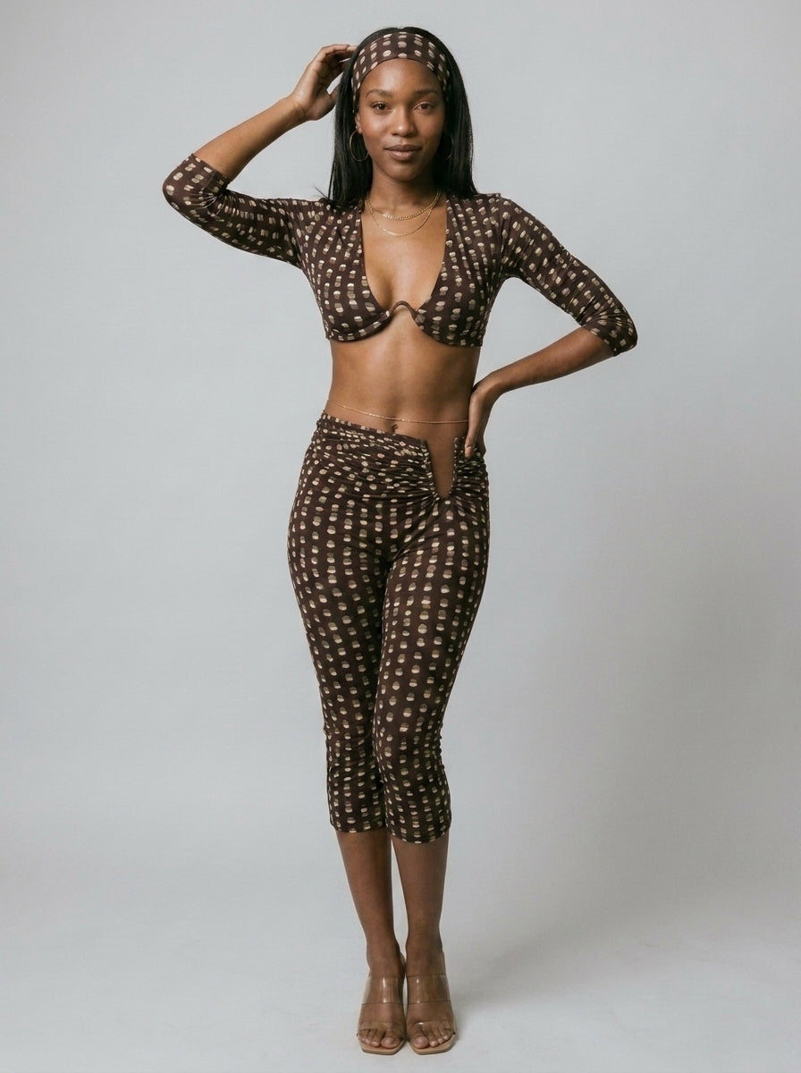 Aaliyah Underwire Crop Top & Capri Set