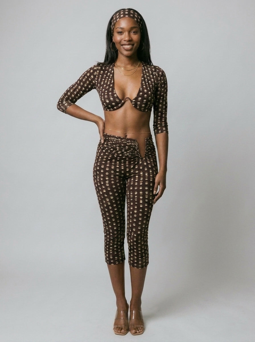 Aaliyah Underwire Crop Top & Capri Set
