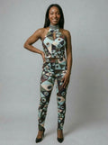 Kiana Geometric Halter & Leggings Set