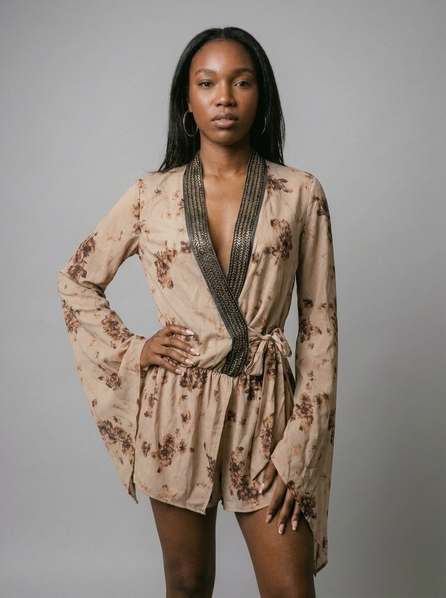 Alexis Floral Bell Sleeve Mini Dress