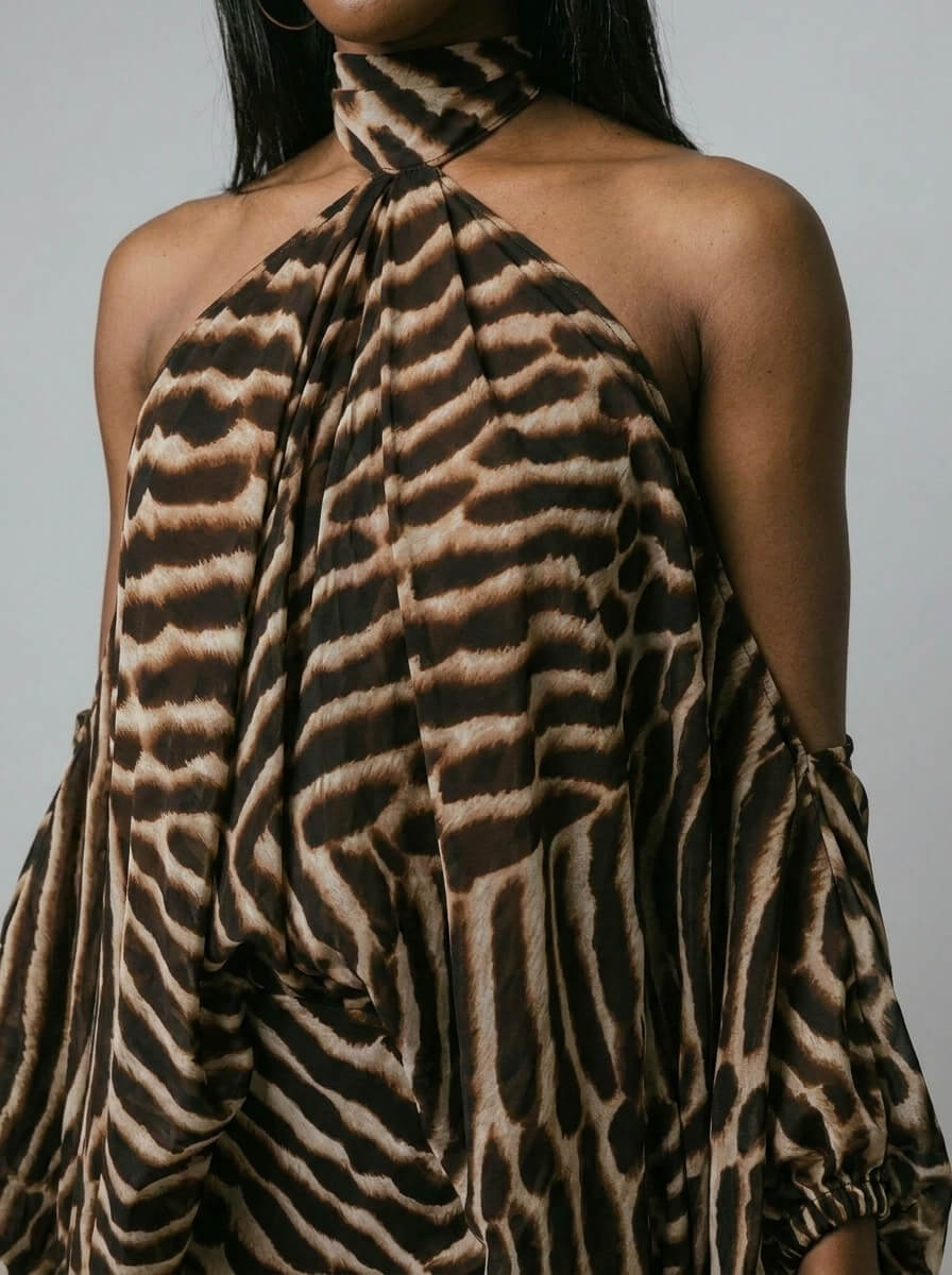 Rihanna Animal Print Poncho & Shorts Set