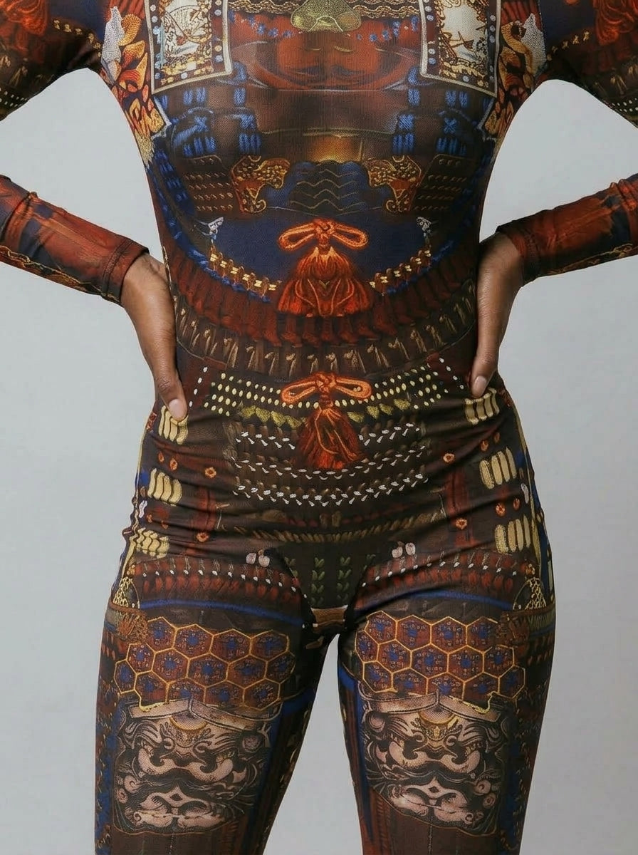 Cleo Graphic Mesh Jumpsuit