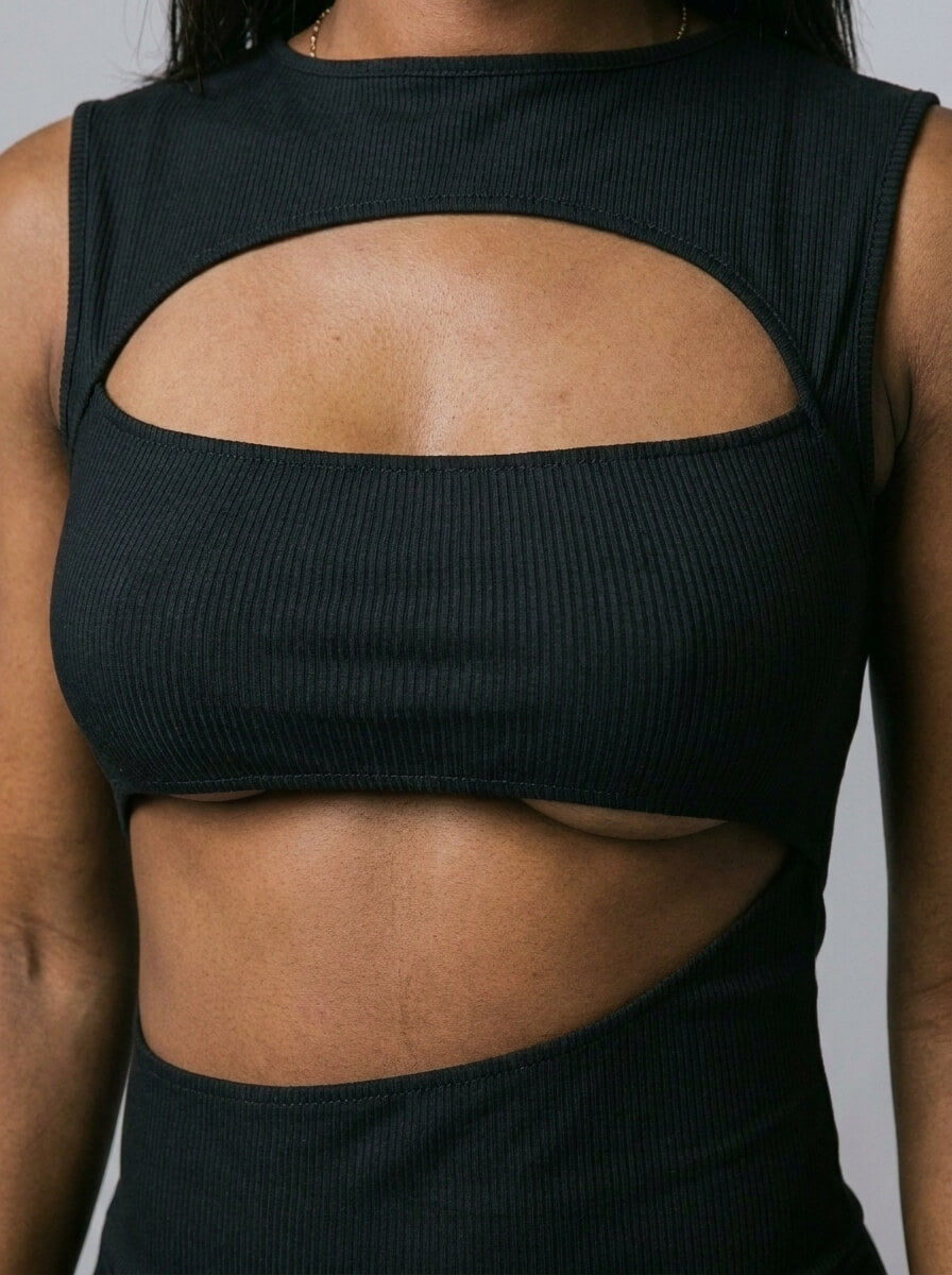 Kiana Ribbed Cut-Out Jumpsuit