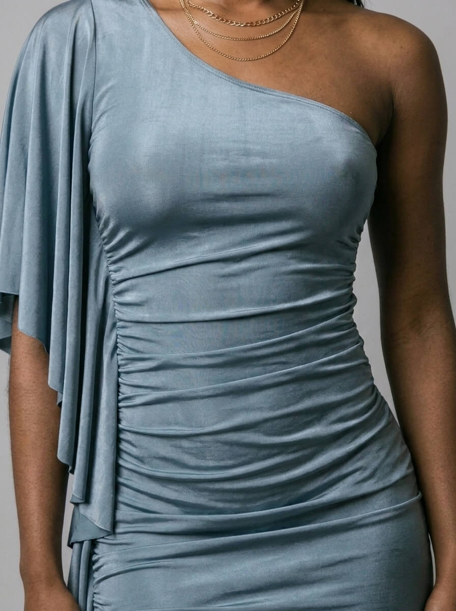 Aria One Shoulder Ruched Mini Dress