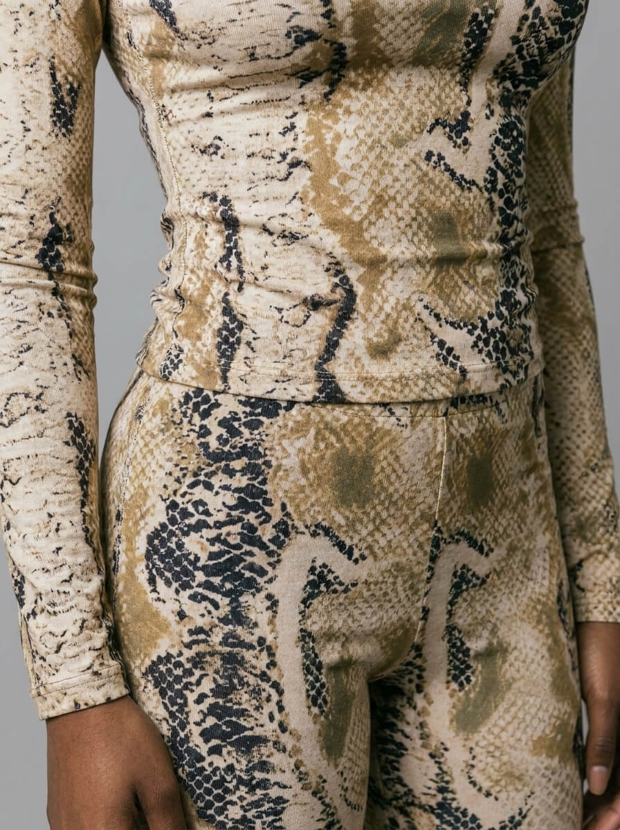 Serena Snakeskin Top & Capri Set
