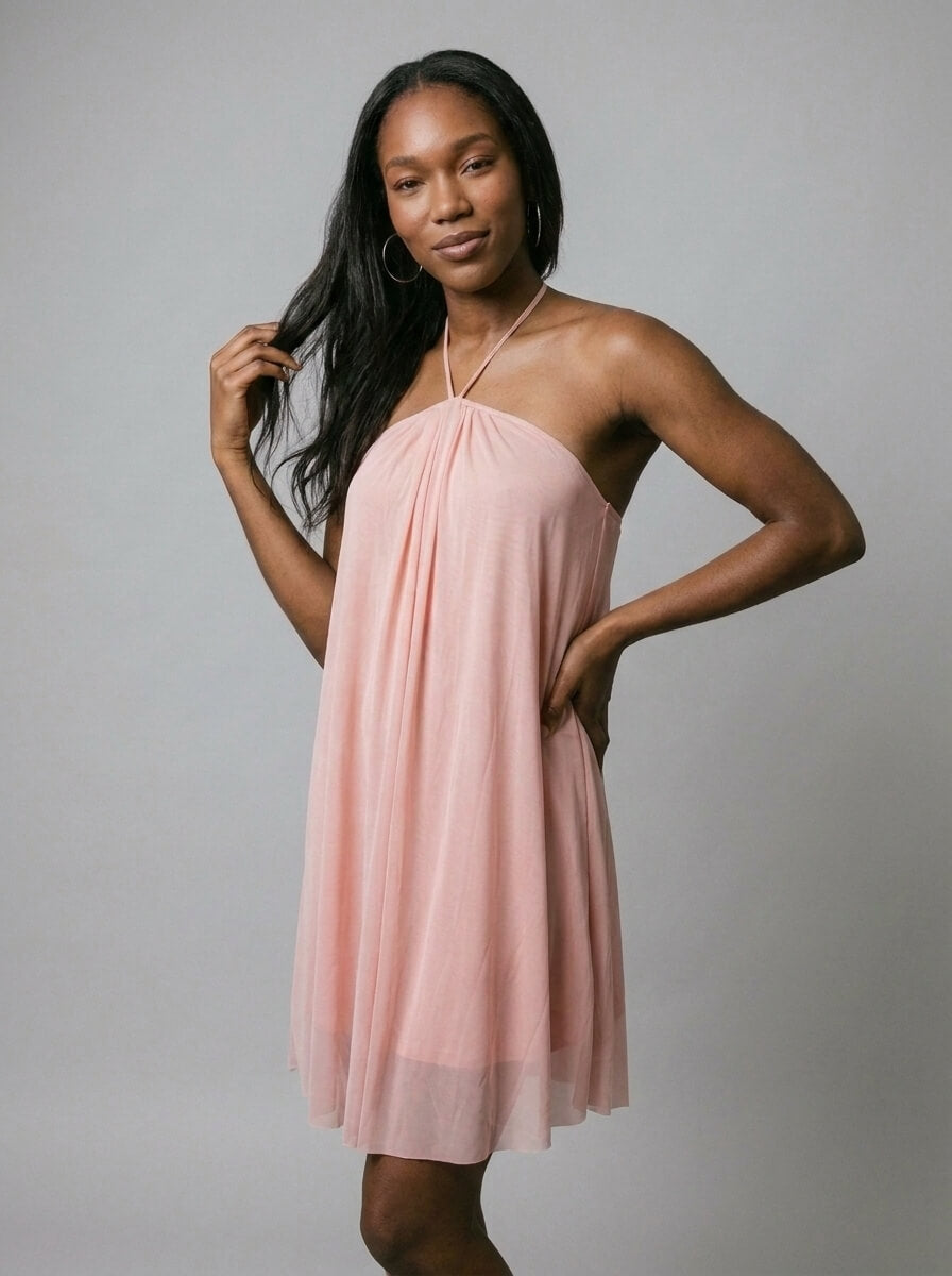 Aria Halter Babydoll Mini Dress
