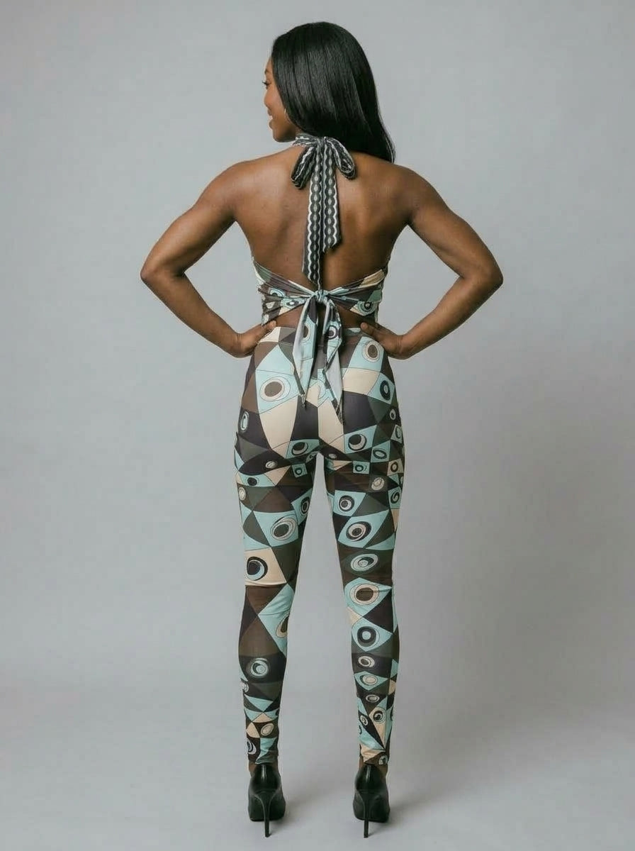 Kiana Geometric Halter & Leggings Set