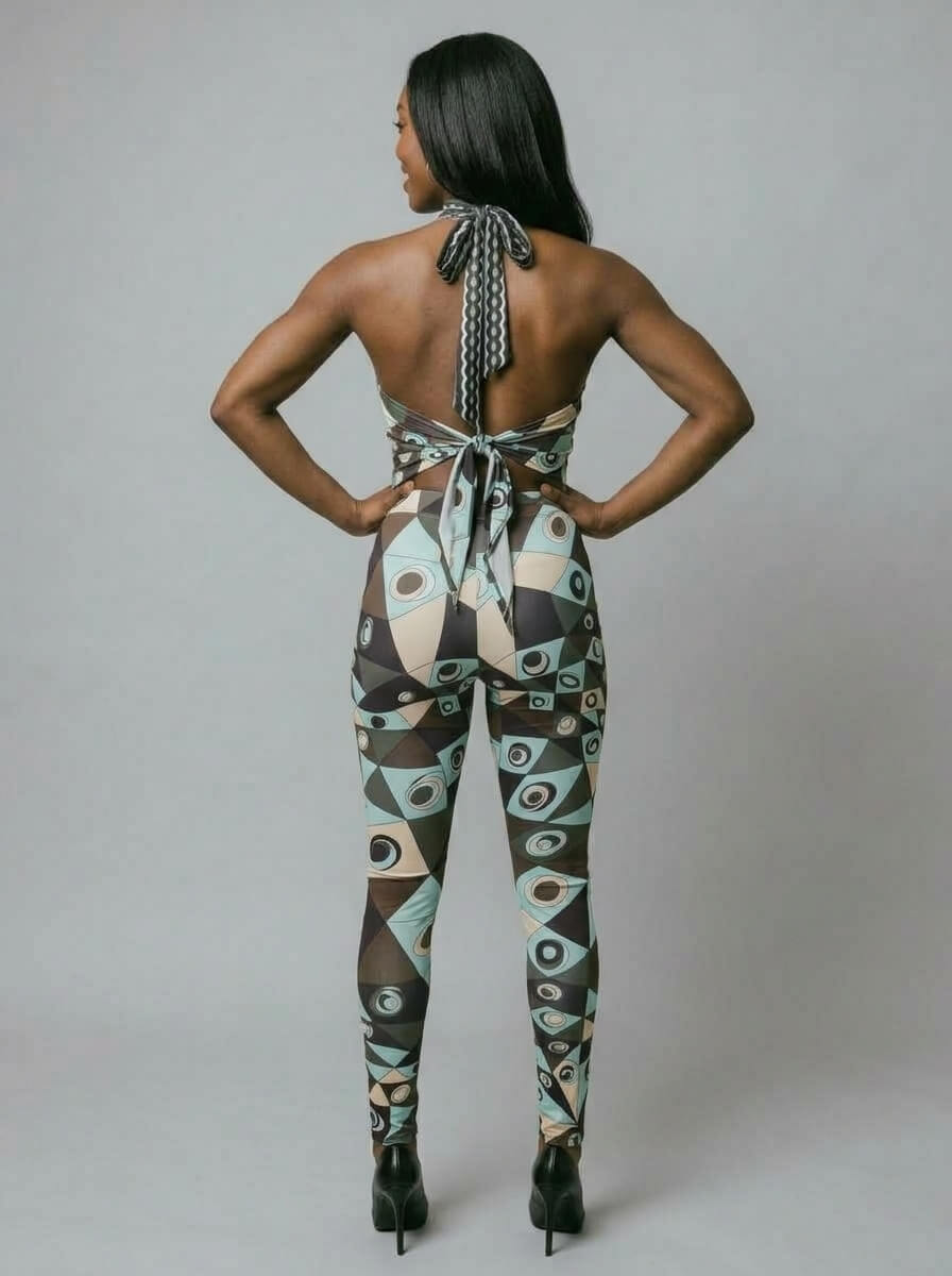Kiana Geometric Halter & Leggings Set