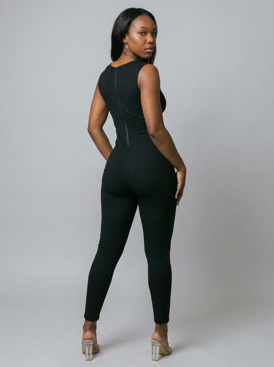 Kiana Ribbed Cut-Out Jumpsuit