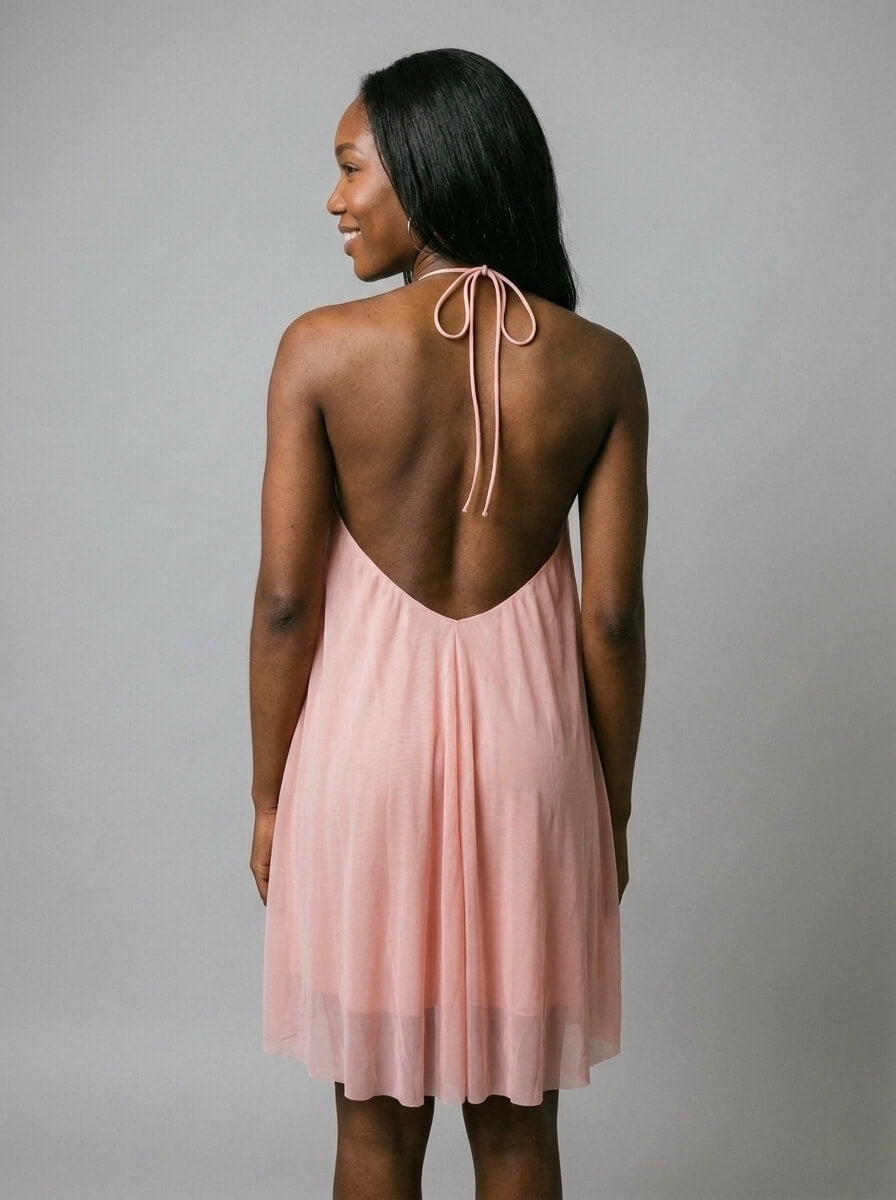 Aria Halter Babydoll Mini Dress