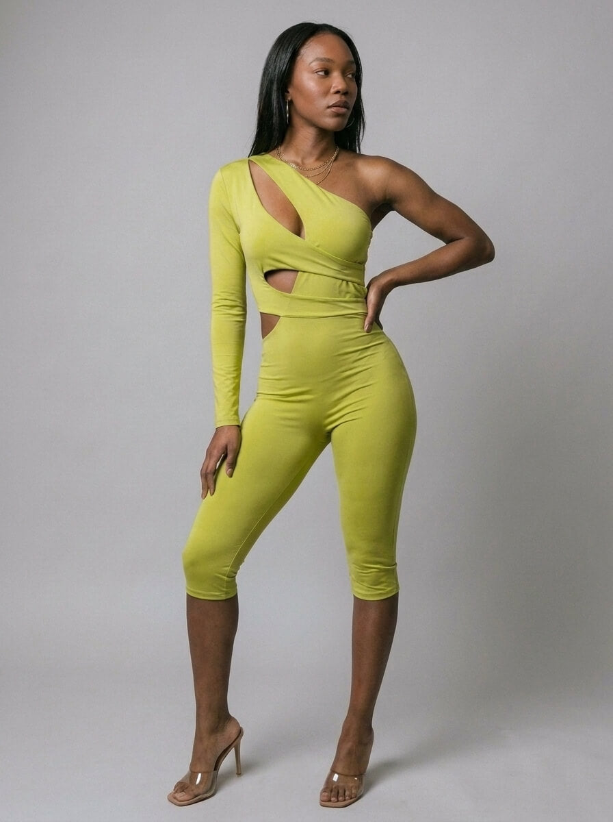 Jade One Shoulder Cutout Jumpsuit