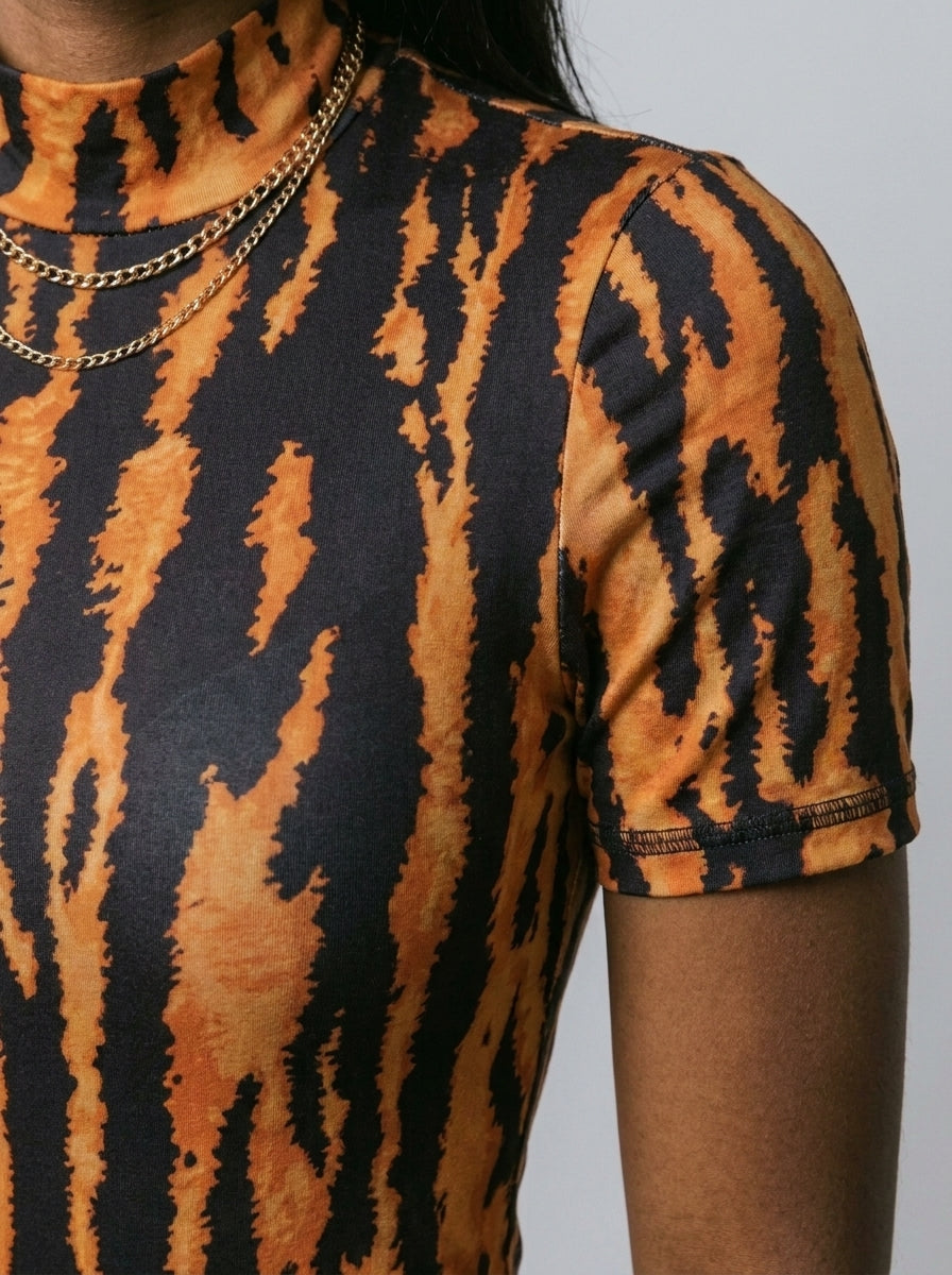 Sza Backless Tiger Print Romper
