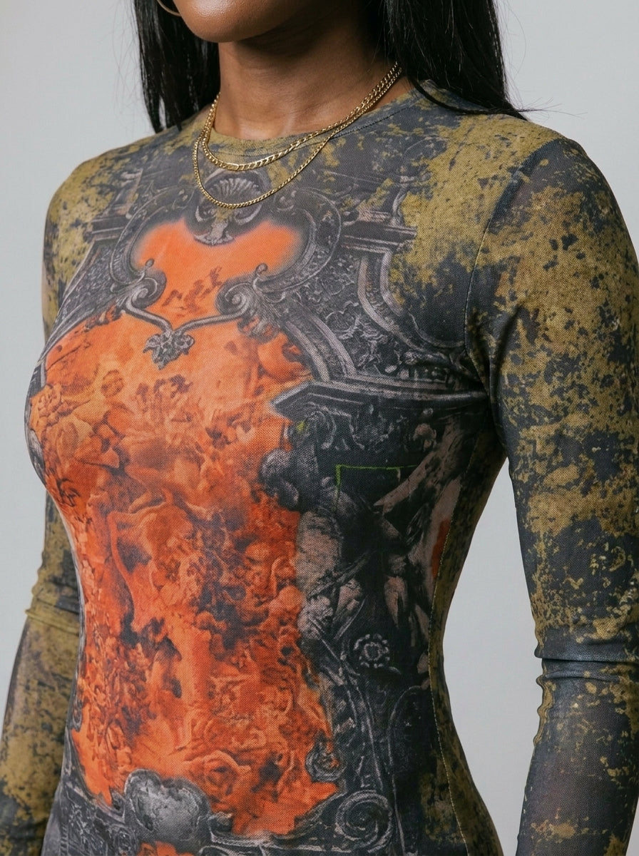 Brianna Graphic Print Long Sleeve Jumpsuit