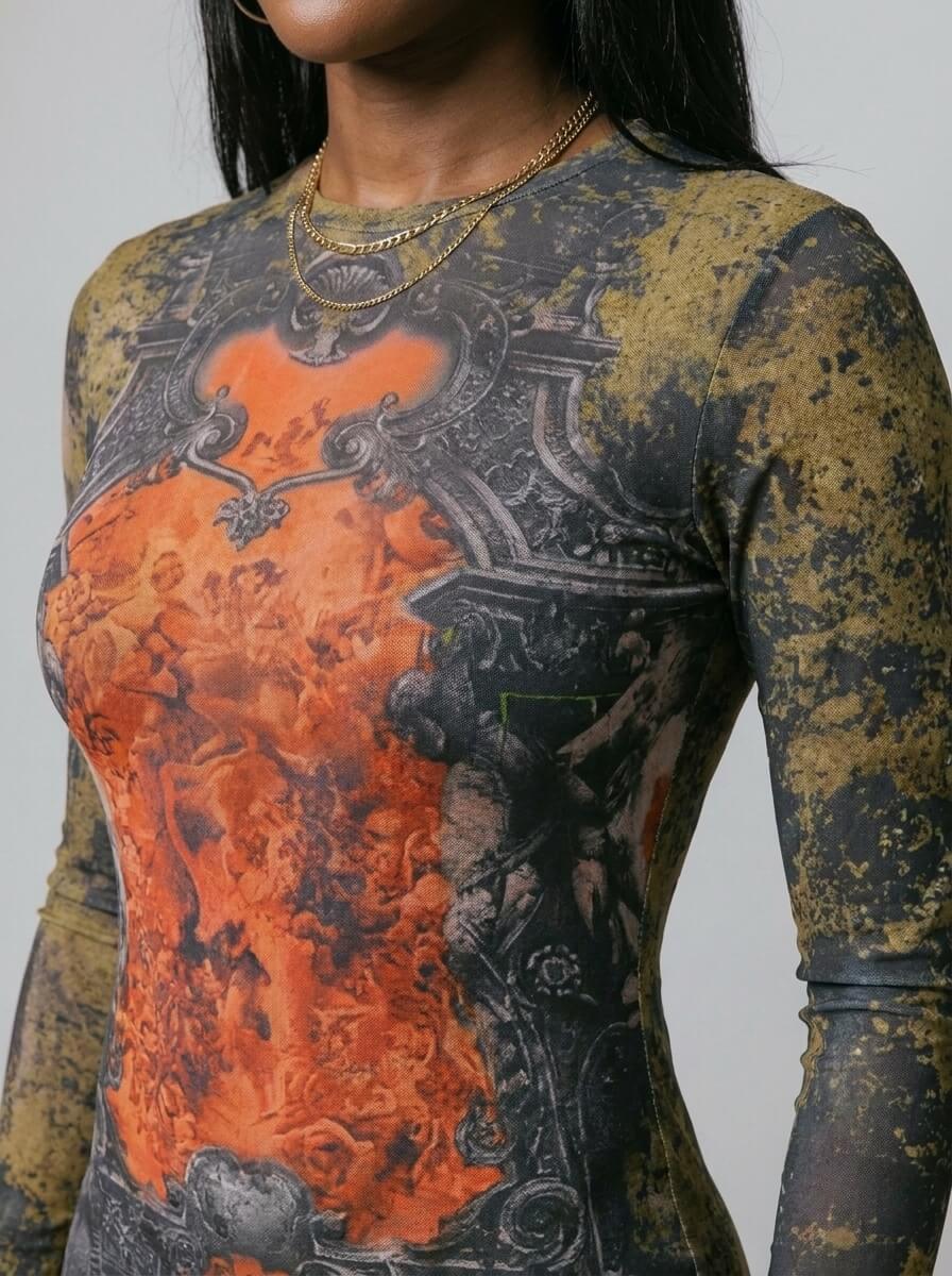 Brianna Graphic Print Long Sleeve Jumpsuit
