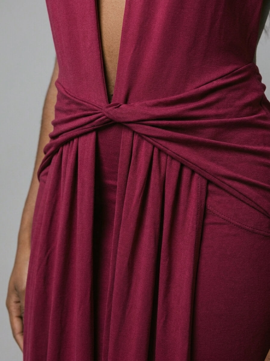 Destiny Deep Plunge Cut-Out Maxi Dress