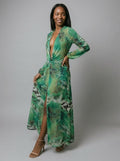 Kendra Plunge Knot Maxi Dress