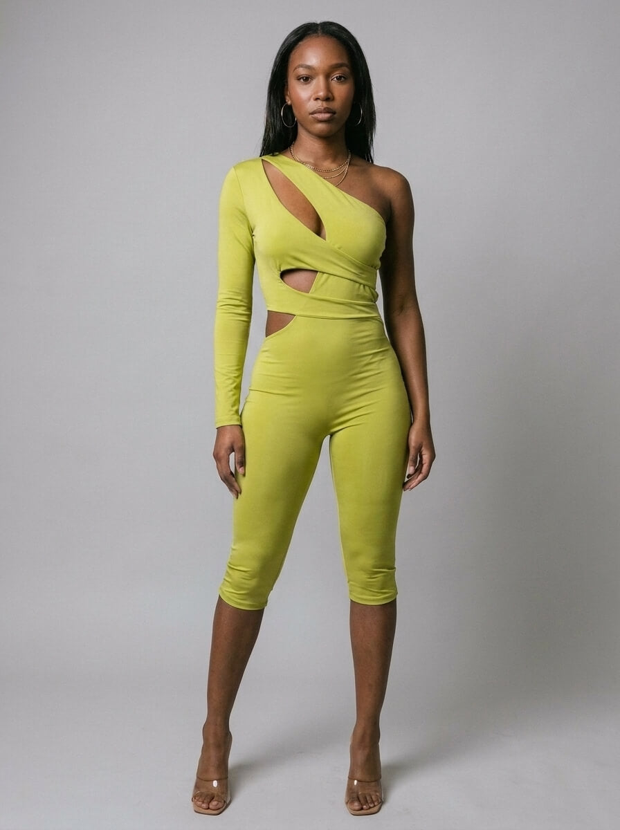 Jade One Shoulder Cutout Jumpsuit