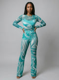 Kylie Swirl Print Flare Two-Piece Set